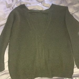 Forever 21 olive open back sweater size medium
